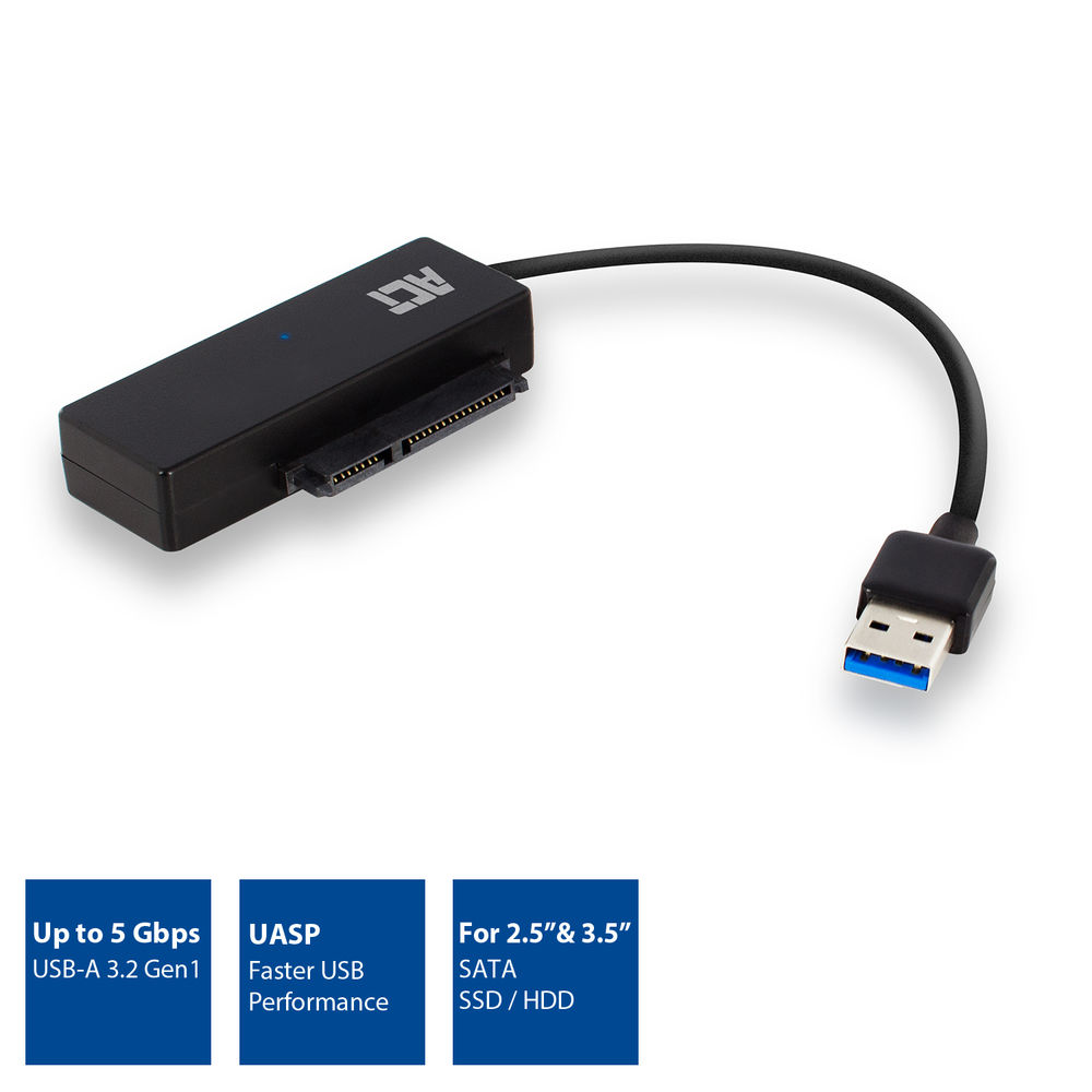 ACT 2.5" and 3.5" SATA HDD SSD to USB 3.1 Gen1 adapter cable