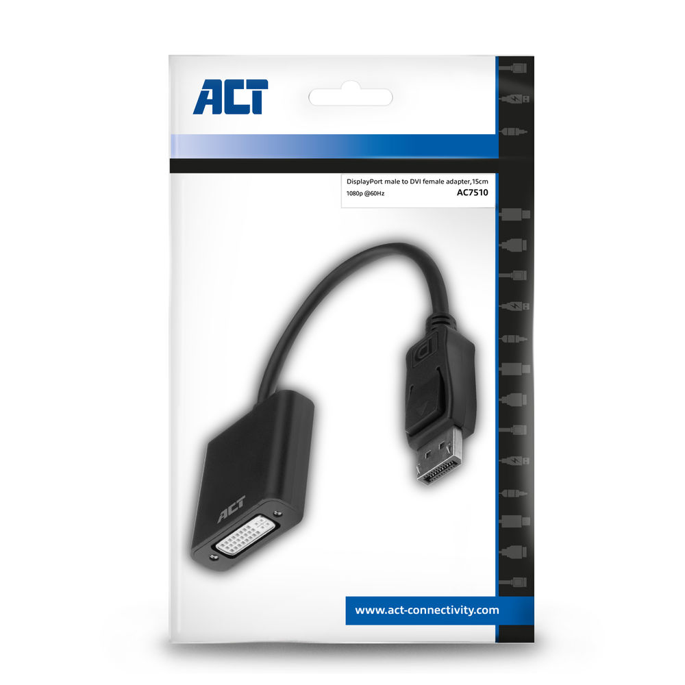 ACT 0.15 meters DisplayPort male to DVI female adapter