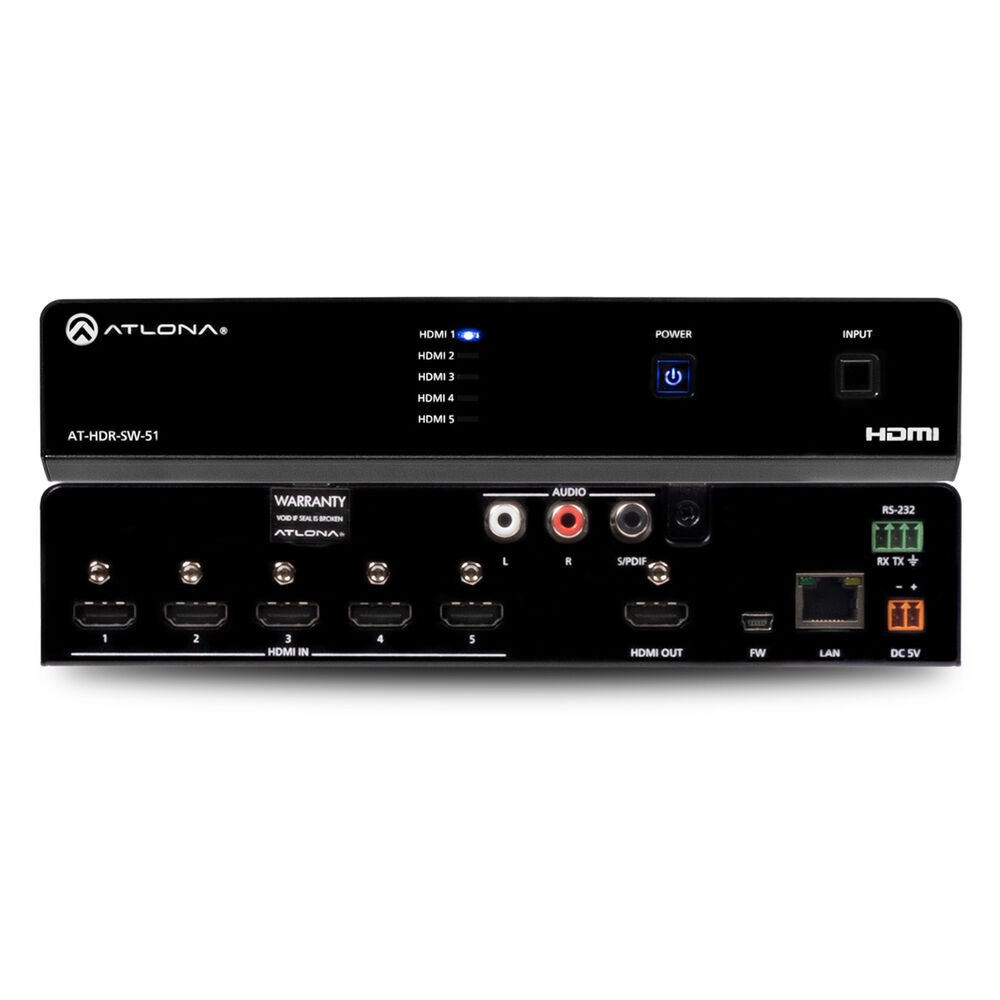 Atlona AT-HDR-SW-51 4K HDMI switch 5 x 1 ports