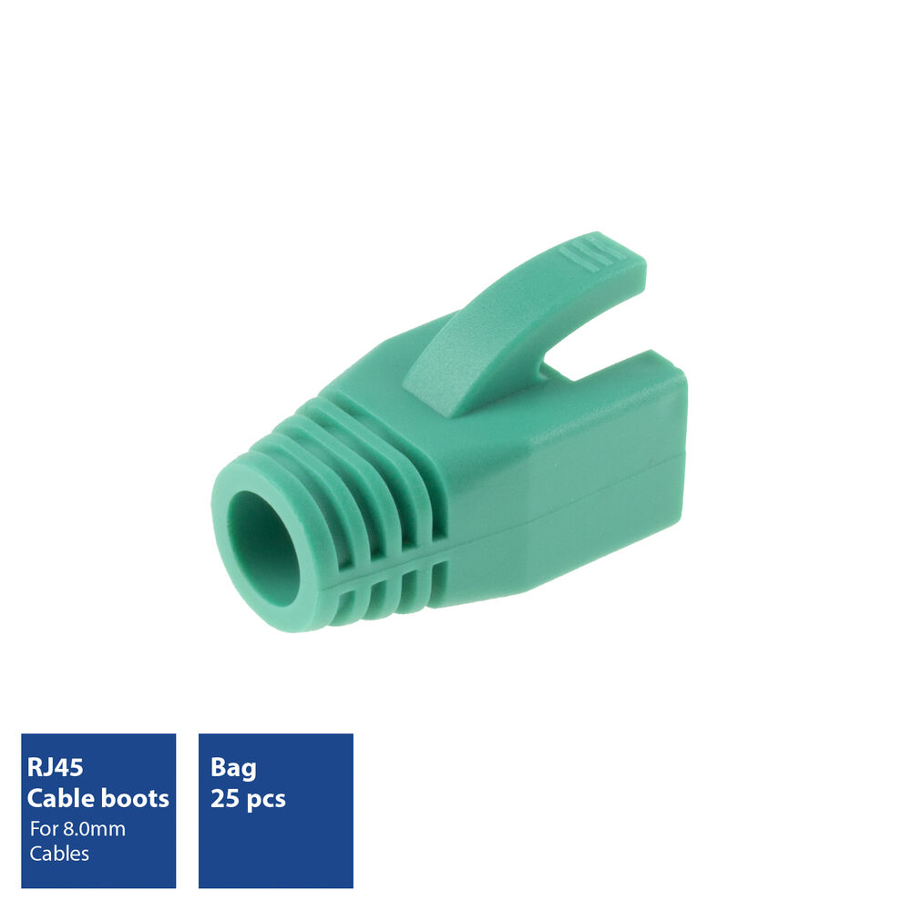 ACT RJ45 green boot for 8.0 mm cable