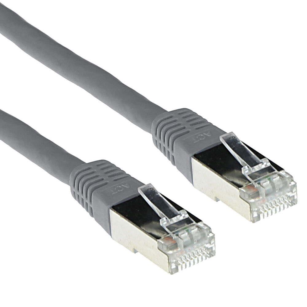 ACT Grey 5 meter LSZH F/UTP CAT5E patch cable with RJ45 connectors