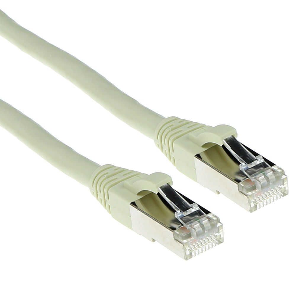 ACT Ivory 0.25 meter SFTP CAT6A patch cable snagless with RJ45 connectors