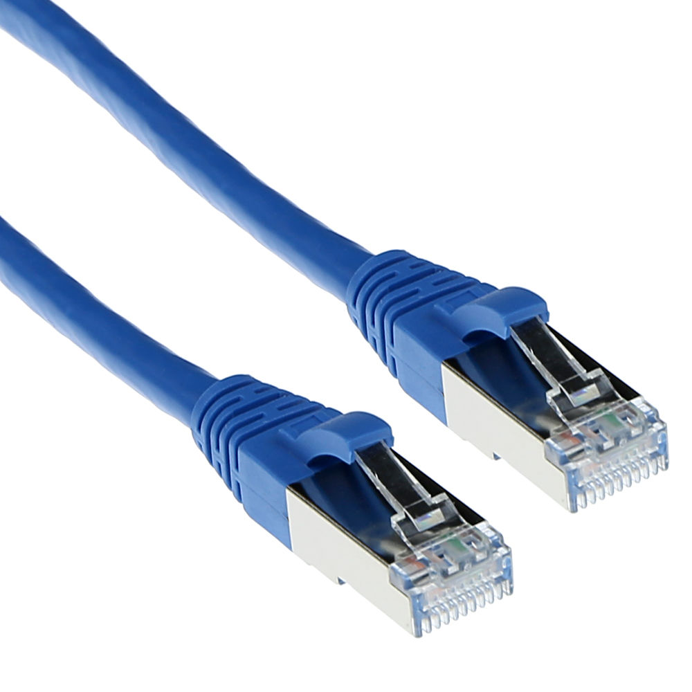 ACT Blue 10 meter SFTP CAT6A patch cable snagless with RJ45 connectors