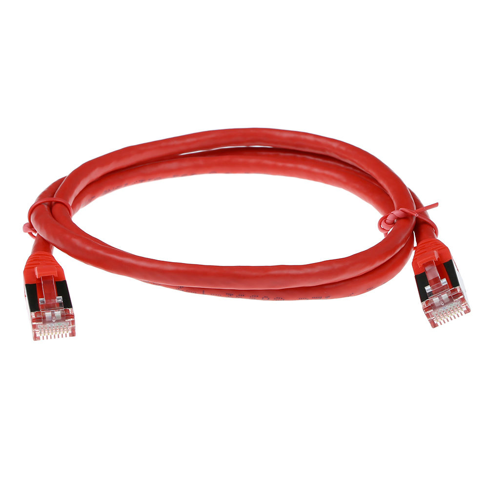 ACT Red 5 meter LSZH SFTP CAT6A patch cable snagless with RJ45 connectors