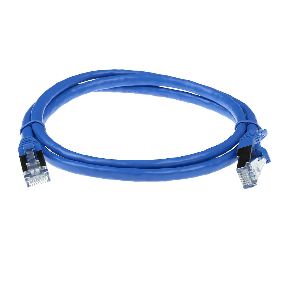ACT Blue 7 meter LSZH SFTP CAT6A patch cable snagless with RJ45 connectors