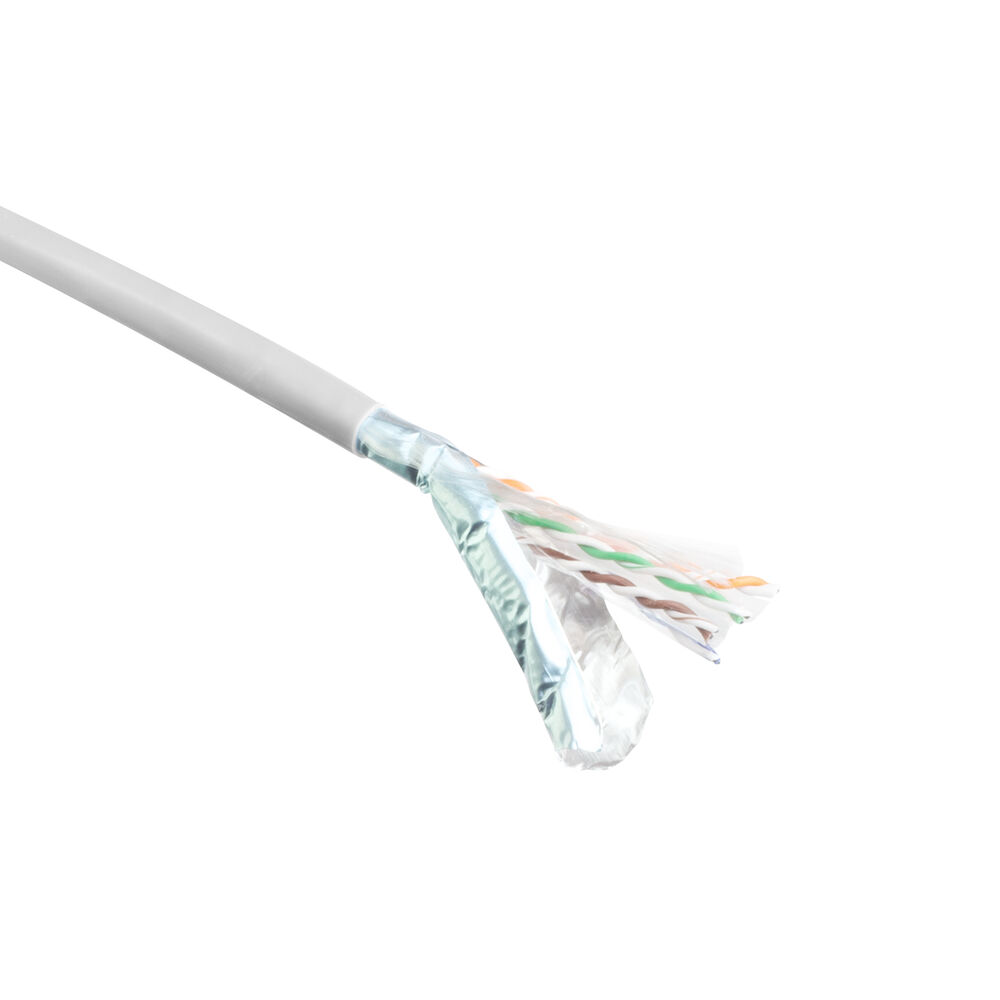 ACT Cat 6 F/UTP solid installation cable, PVC, CPR euroclass ECA, 24AWG, grey 500 meter