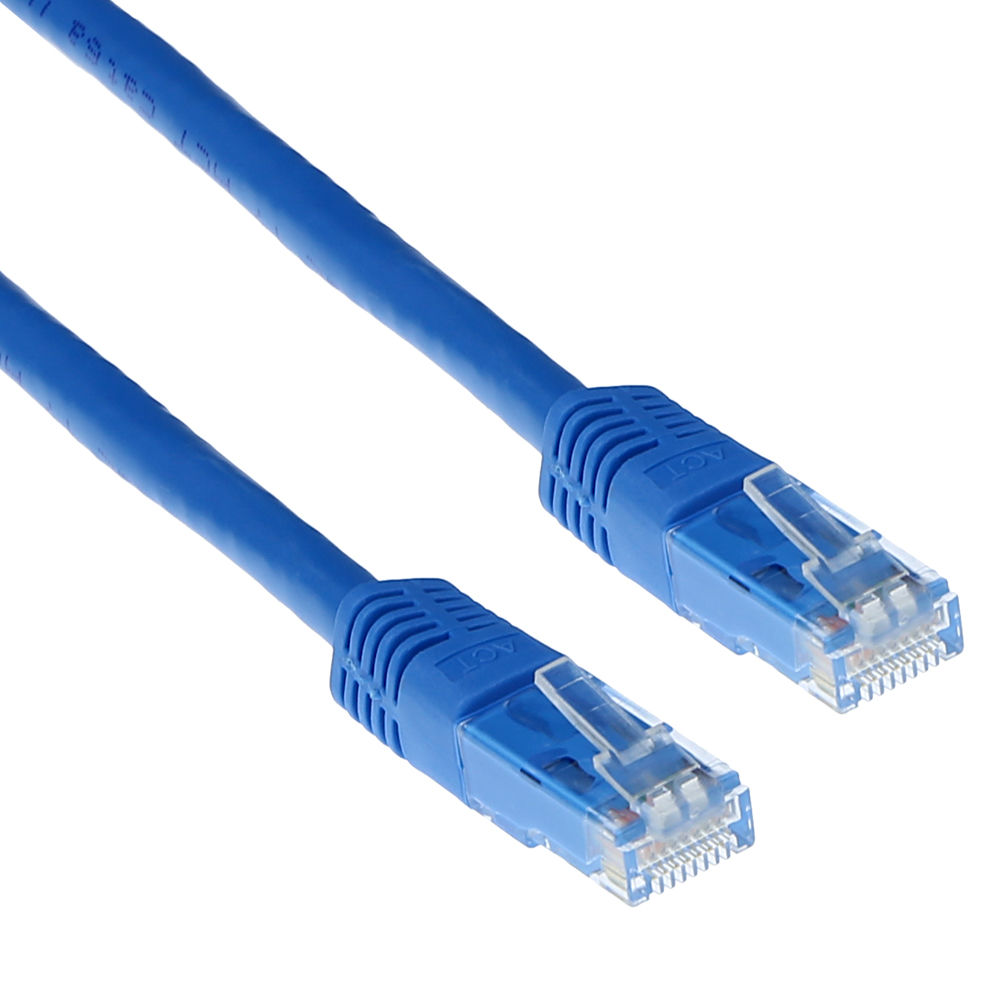ACT Blue 10 meter LSZH U/UTP CAT6A patch cable with RJ45 connectors