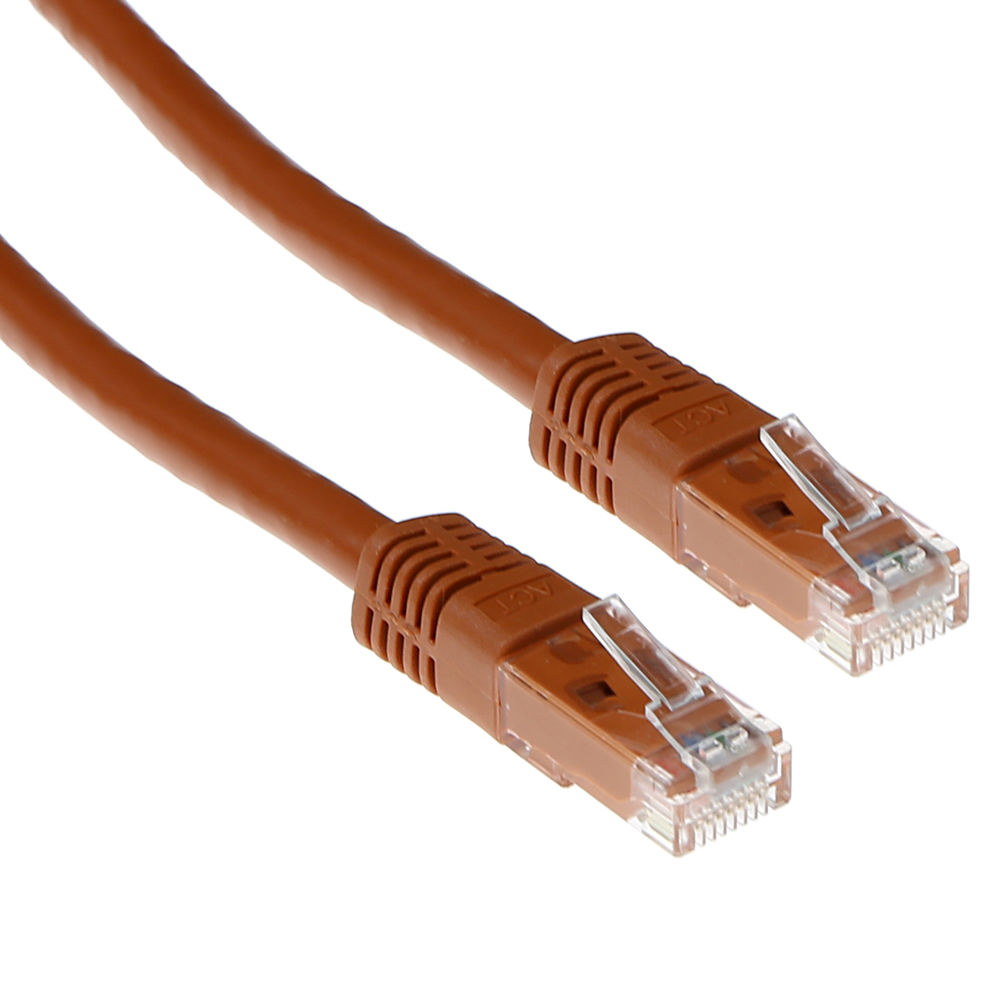 ACT Brown 5 meter U/UTP CAT6 patch cable with RJ45 connectors