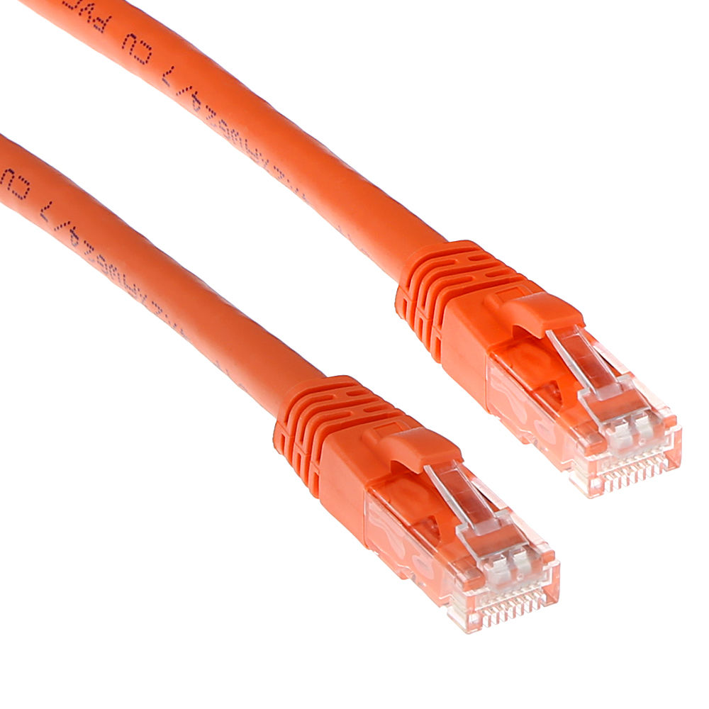 ACT Orange 2 meter U/UTP CAT6A patch cable snagless with RJ45 connectors