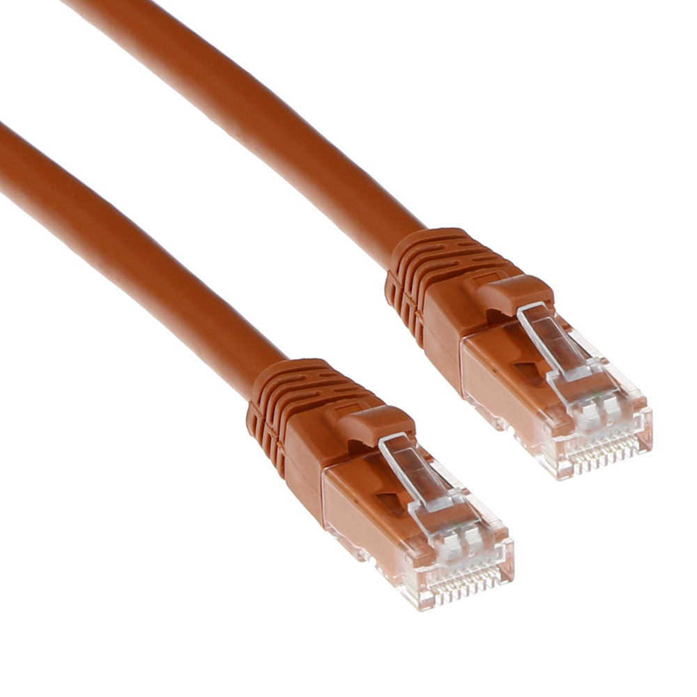ACT Brown 5 meter U/UTP CAT6A patch cable snagless with RJ45 connectors