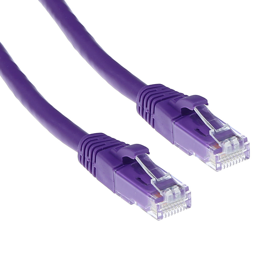 ACT Purple 20 meter U/UTP CAT6A patch cable snagless with RJ45 connectors