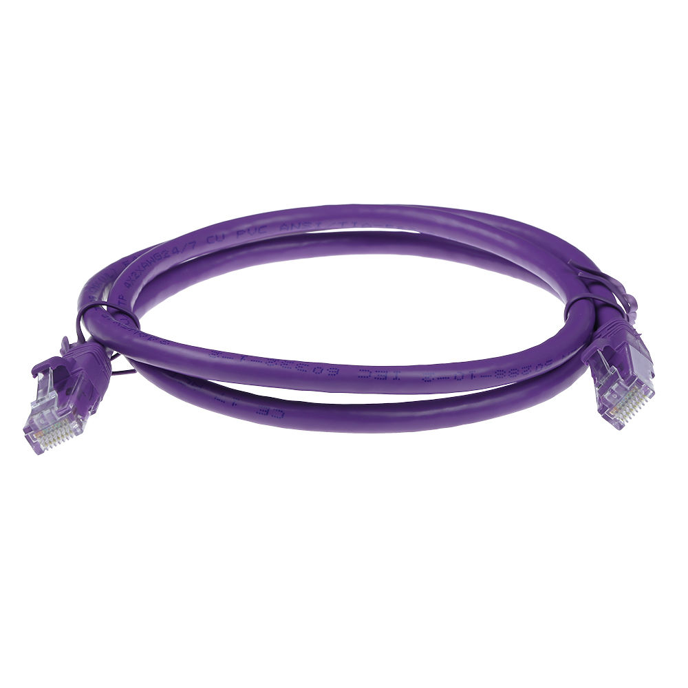 ACT Purple 1.5 meter U/UTP CAT6A patch cable snagless with RJ45 connectors