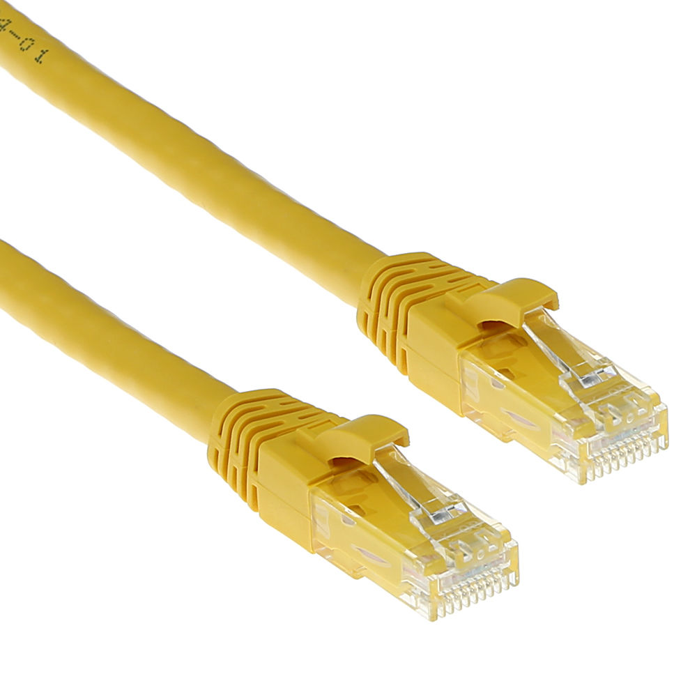 ACT Yellow 0.5 meter U/UTP CAT6A patch cable snagless with RJ45 connectors