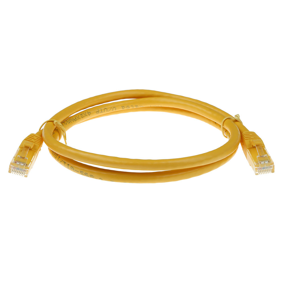 ACT Yellow 3 meter U/UTP CAT6A patch cable snagless with RJ45 connectors
