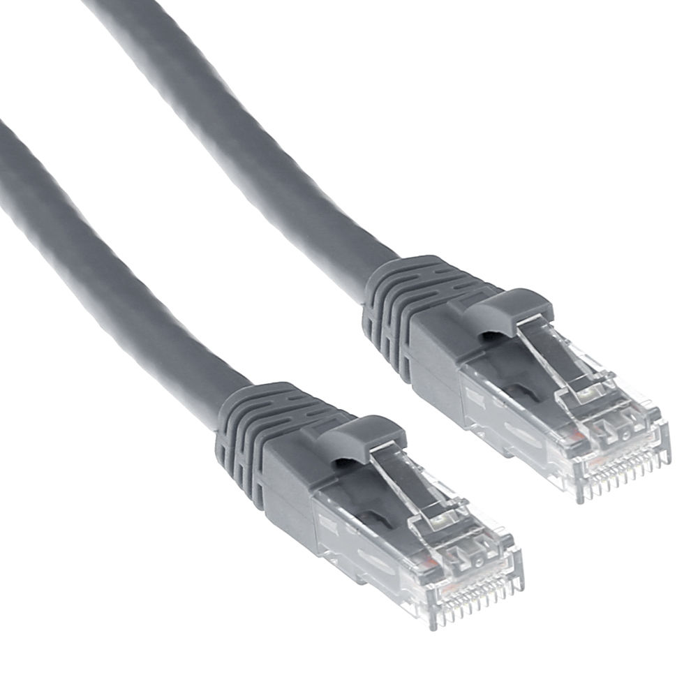 ACT Grey 0.25 meter U/UTP CAT6A patch cable snagless with RJ45 connectors