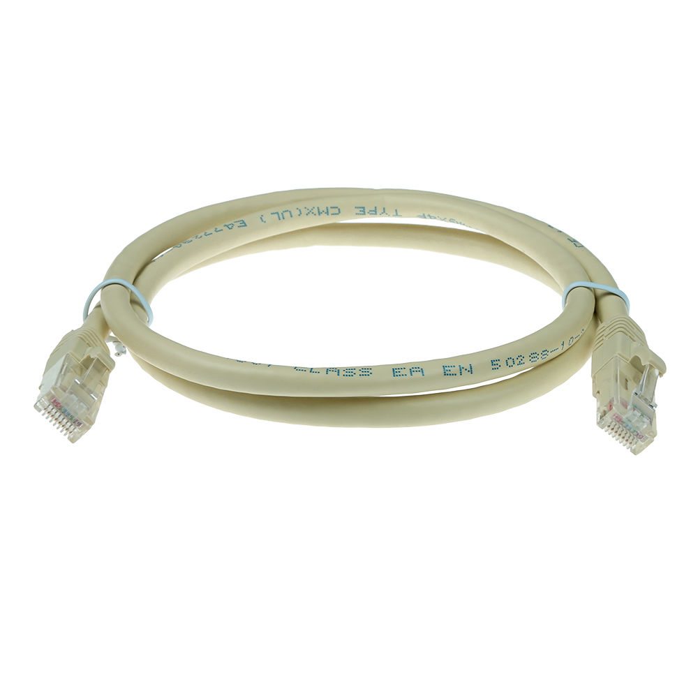 ACT Ivory 2 meter U/UTP CAT6A patch cable snagless with RJ45 connectors