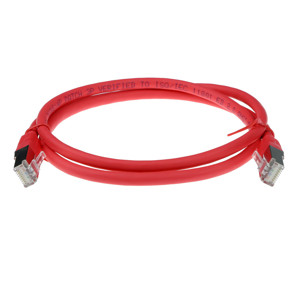 ACT Red 5 meter LSZH SFTP CAT6A patch cable with RJ45 connectors