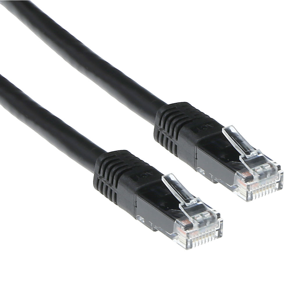 ACT Black 10 meter U/UTP CAT5E patch cable with RJ45 connectors