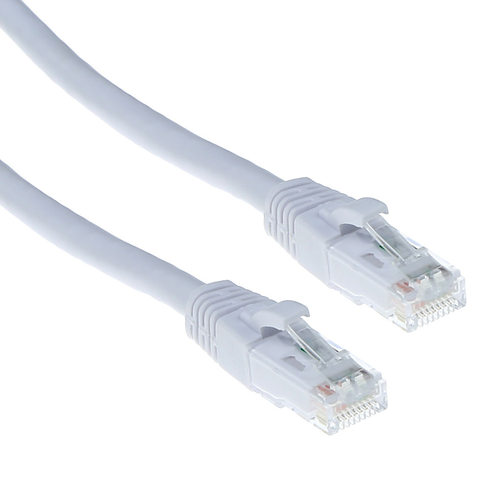 ACT White 10.00 meter U/UTP CAT6A patch cable snagless with RJ45 connectors
