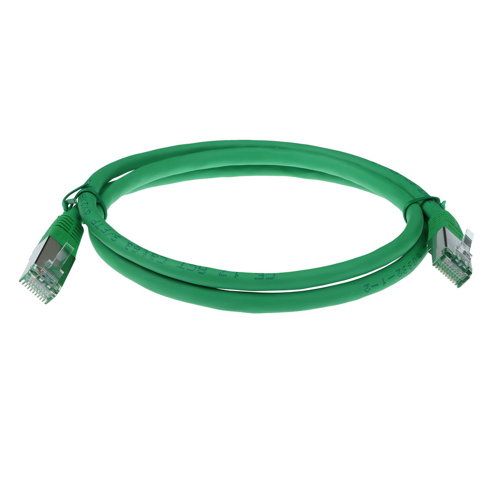 ACT Green 0.5 meter LSZH SFTP CAT6A patch cable with RJ45 connectors