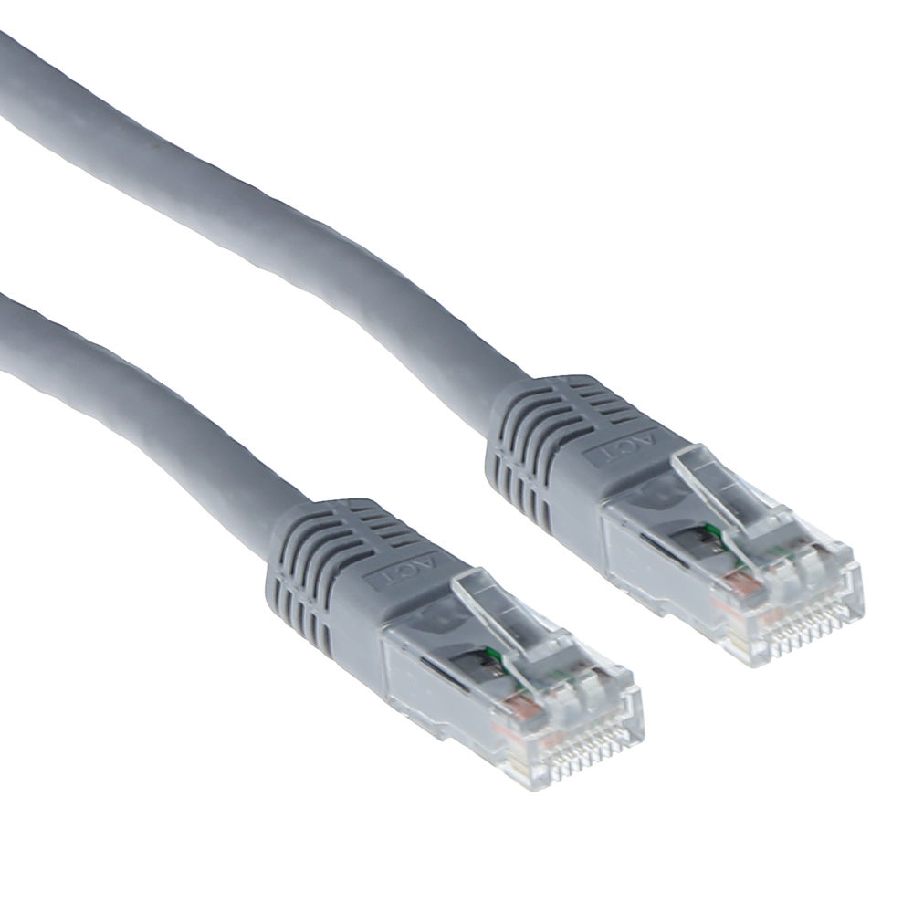 ACT Grey 7 meter U/UTP CAT6 patch cable with RJ45 connectors