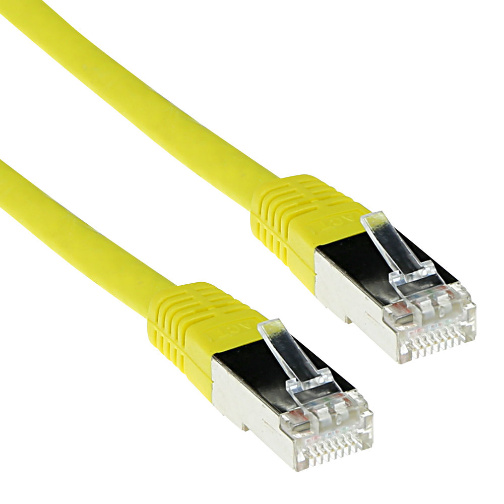 ACT Yellow 0.5 meter LSZH SFTP CAT6A patch cable with RJ45 connectors