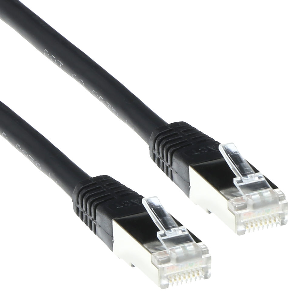 ACT Black 1.5 meter LSZH SFTP CAT6A patch cable with RJ45 connectors