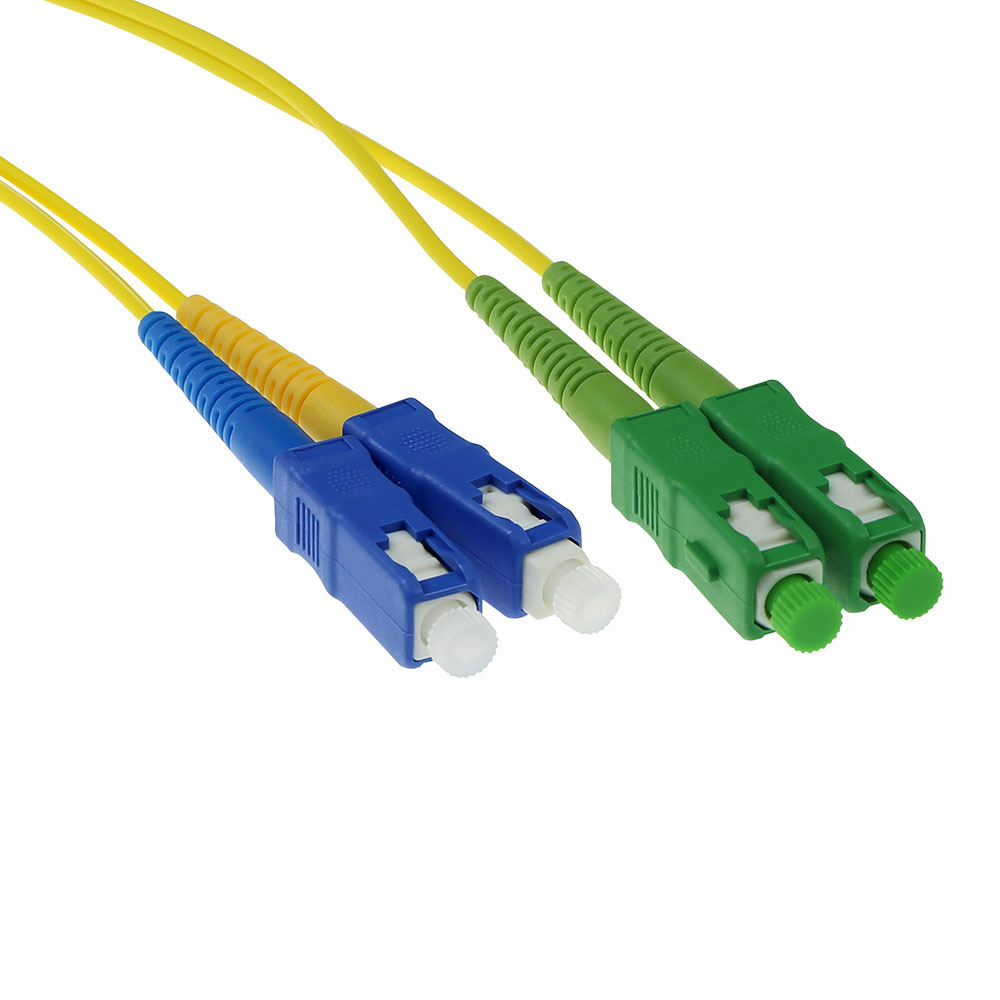 ACT 10 meter LSZH Singlemode 9/125 OS2 fiber patch cable duplex with SC/APC and SC/PC connectors