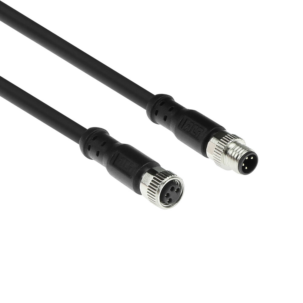 ACT Industrial 5.00 meters Sensor cable M8A 4-pin male to M8A 4-pin female, Ultraflex Xtreme TPE cable, shielded