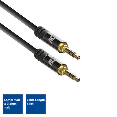 ACT 1.5 meters High Quality stereo audio connection cable 3.5 mm jack male - male, Zip Bag