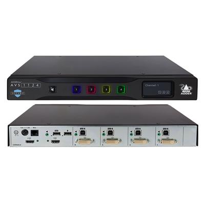 Adder AVS-1124 AdderView Secure 4-port DVI-D HD/60 MultiViewer Switch 4 port