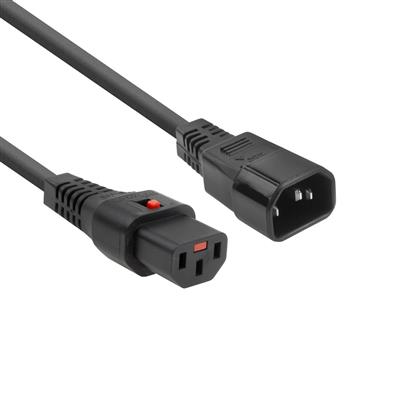 IEC Lock PC1024 230V connection cable  C13 lockable - C14 black 1.00 m