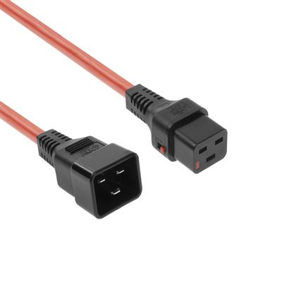IEC Lock PC1402 230V connection cable C19 lockable  - C20 red 2.00 m