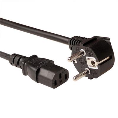ACT Powercord LSZH mains connector CEE 7/7 male (angled) - C13 black 1.5 m