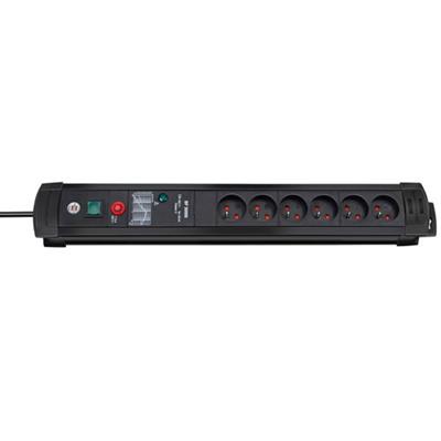 Brennenstuhl 1156004826 Premium-Line, power distribution unit, 6 sockets type E, 3m, black, with switch and surge protection