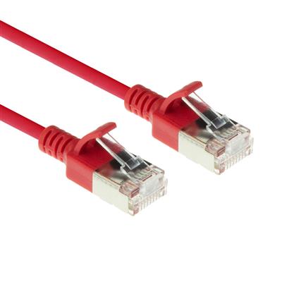 ACT Red 7 meter LSZH U/FTP CAT6A datacenter slimline patch cable snagless with RJ45 connectors