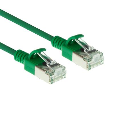 ACT Green 1 meter LSZH U/FTP CAT6A datacenter slimline patch cable snagless with RJ45 connectors