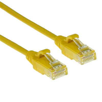 ACT Yellow 10 meter LSZH U/UTP CAT6 datacenter slimline patch cable snagless with RJ45 connectors