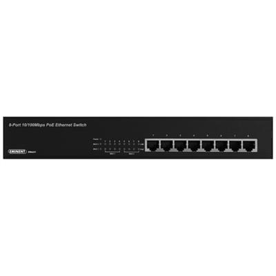Eminent 8 port, network switch, 100Mbps. 8x PoE+ (30W) port
