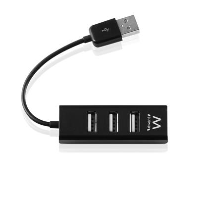 Ewent USB Hub 2.0, 4 port, mini, black
