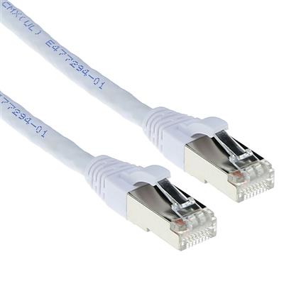 ACT White 5 meter SFTP CAT6A patch cable snagless with RJ45 connectors