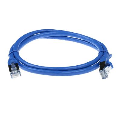 ACT Blue 3 meter SFTP CAT6A patch cable snagless with RJ45 connectors