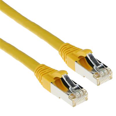 ACT Yellow 1 meter SFTP CAT6A patch cable snagless with RJ45 connectors