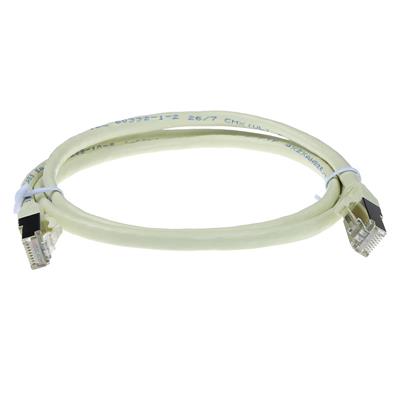 ACT Ivory 2 meter LSZH SFTP CAT6A patch cable snagless with RJ45 connectors
