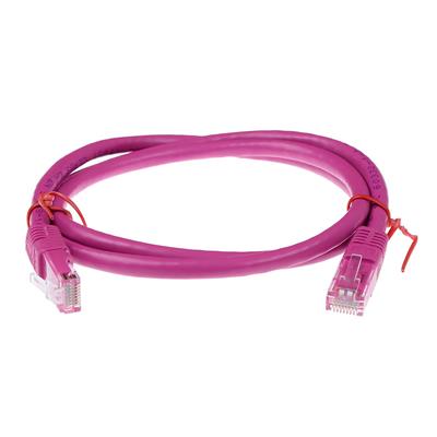 ACT Pink 1.5 meter U/UTP CAT6 patch cable with RJ45 connectors