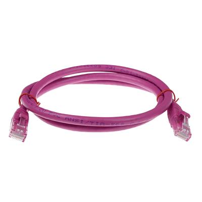 ACT Pink 1 meter U/UTP CAT6A patch cable snagless with RJ45 connectors