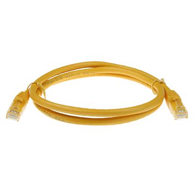 ACT Yellow 2 meter U/UTP CAT6A patch cable snagless with RJ45 connectors