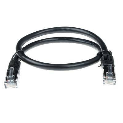ACT Black 10 meter U/UTP CAT6A patch cable with RJ45 connectors
