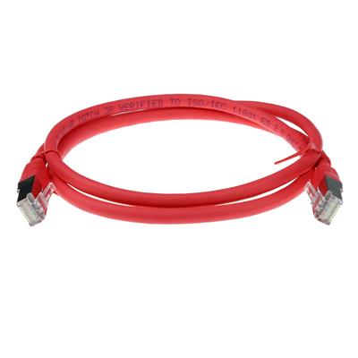 ACT Red 1 meter LSZH SFTP CAT6A patch cable with RJ45 connectors