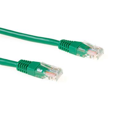 Ewent Green 1.5 meter U/UTP CAT5E CCA patch cable with RJ45 connectors